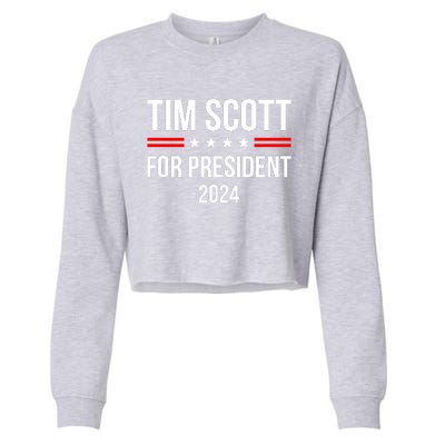 Tim Scott 2024 For President Election Campaign Republican Cropped Pullover Crew