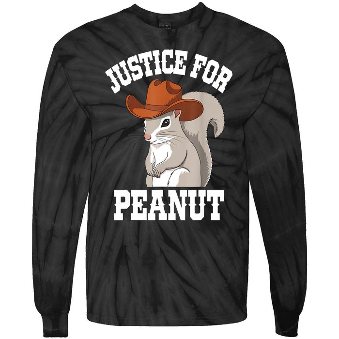 The Squirrel 2024 Justice For Peanut Gift Tie-Dye Long Sleeve Shirt