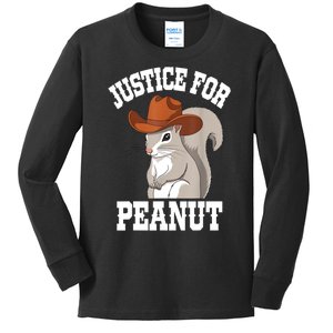 The Squirrel 2024 Justice For Peanut Gift Kids Long Sleeve Shirt