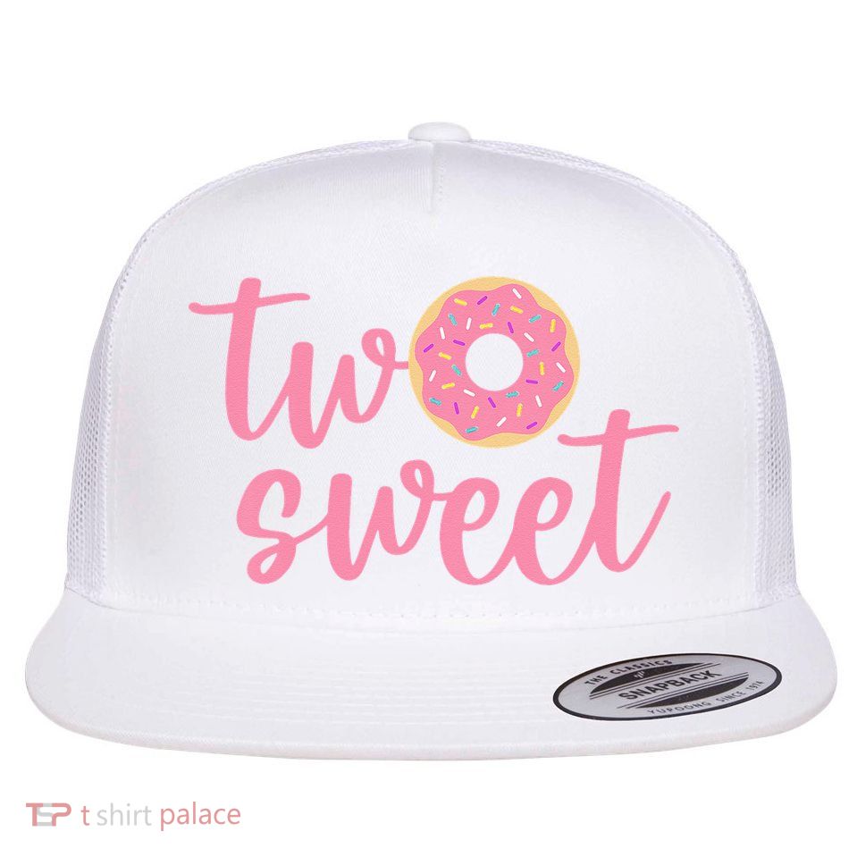 two sweet 2nd birthday decoration Donut Flatbill Hat