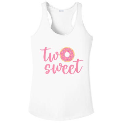 two sweet 2nd birthday decoration Donut Ladies PosiCharge Competitor Racerback Tank