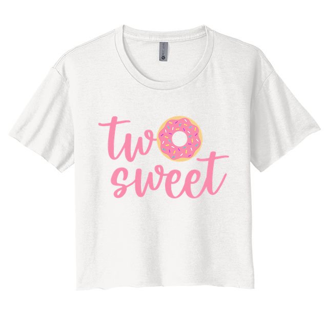 two sweet 2nd birthday decoration Donut Crop Top