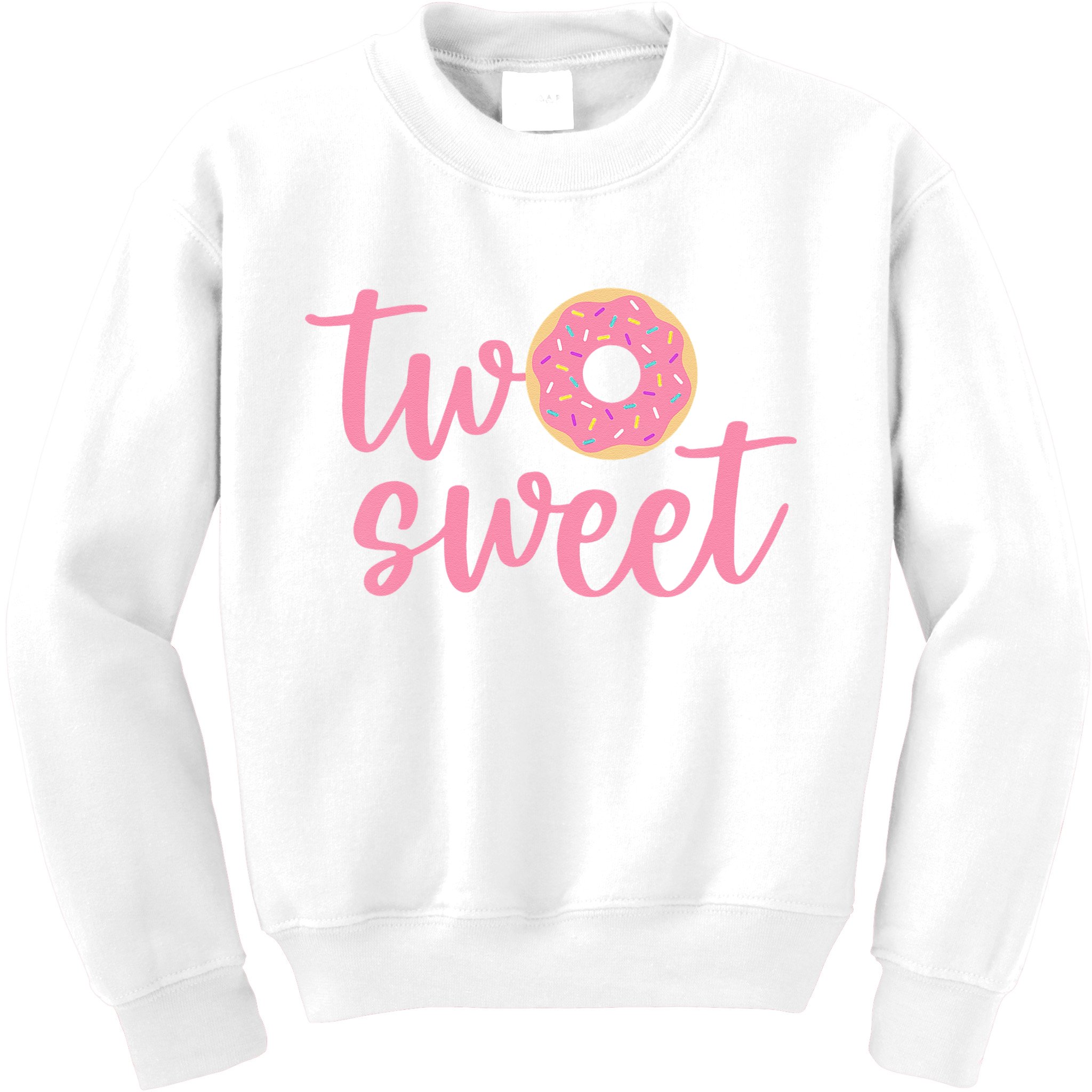 two sweet 2nd birthday decoration Donut Kids Sweatshirt