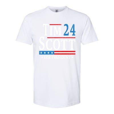 Tim Scott 2024 For President Election Campaign US Flag Softstyle® CVC T-Shirt