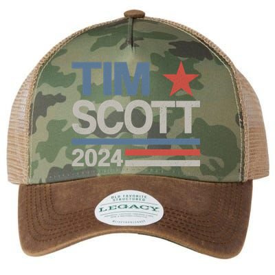 Tim Scott 2024 For President Election Campaign US Flag Legacy Tie Dye Trucker Hat