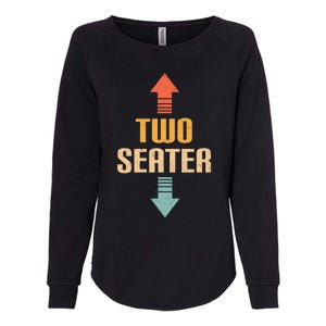 Two Seater 2 Seater Distressed Funny Gag Dad Joke Meme Gift Womens California Wash Sweatshirt