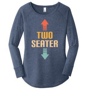 Two Seater 2 Seater Distressed Funny Gag Dad Joke Meme Gift Women's Perfect Tri Tunic Long Sleeve Shirt