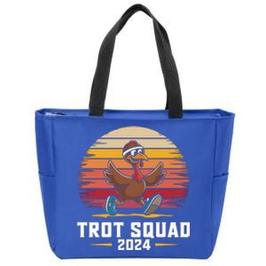 Trot Squad 2024 Turkey Run Thanksgiving Running Gift Zip Tote Bag