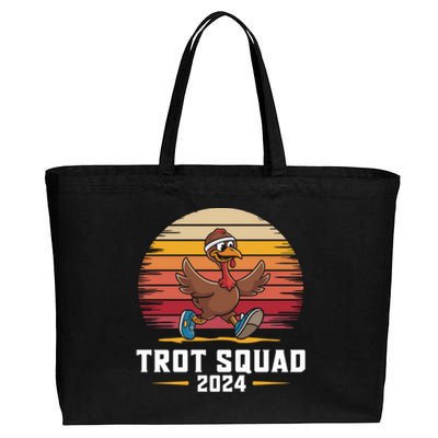 Trot Squad 2024 Turkey Run Thanksgiving Running Gift Cotton Canvas Jumbo Tote