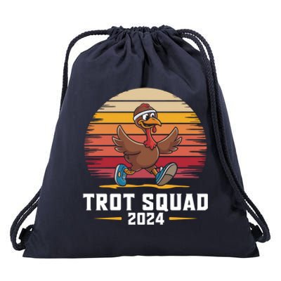 Trot Squad 2024 Turkey Run Thanksgiving Running Gift Drawstring Bag