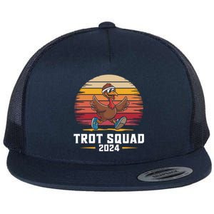 Trot Squad 2024 Turkey Run Thanksgiving Running Gift Flat Bill Trucker Hat