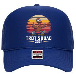 Trot Squad 2024 Turkey Run Thanksgiving Running Gift High Crown Mesh Back Trucker Hat