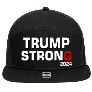 Trump Strong 2024 7 Panel Mesh Trucker Snapback Hat