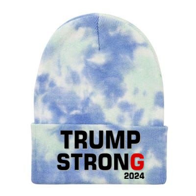 Trump Strong 2024 Tie Dye 12in Knit Beanie