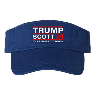 Trump Scott 2024 Take America Back Pro Trump 24 Valucap Bio-Washed Visor