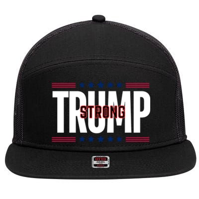 Trump Strong 2024 7 Panel Mesh Trucker Snapback Hat