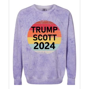 Trump Scott 2024 President Vote Usa Election Maga Gift Colorblast Crewneck Sweatshirt