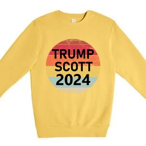 Trump Scott 2024 President Vote Usa Election Maga Gift Premium Crewneck Sweatshirt