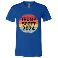 Trump Scott 2024 President Vote Usa Election Maga Gift V-Neck T-Shirt