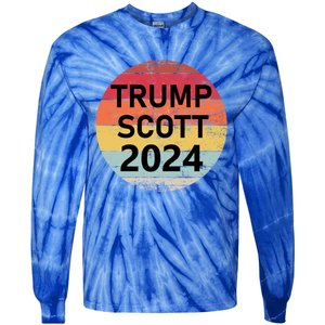 Trump Scott 2024 President Vote Usa Election Maga Gift Tie-Dye Long Sleeve Shirt