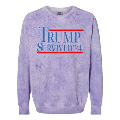 Trump Survived 24 Colorblast Crewneck Sweatshirt