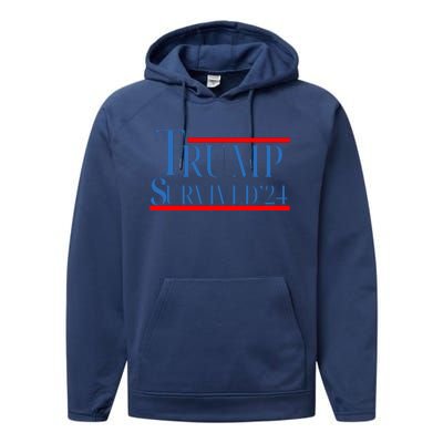 Trump Survived 24 Performance Fleece Hoodie