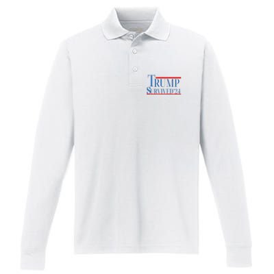 Trump Survived 24 Performance Long Sleeve Polo