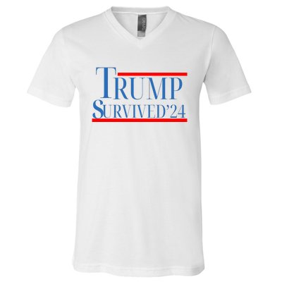 Trump Survived 24 V-Neck T-Shirt