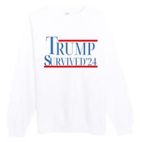 Trump Survived 24 Premium Crewneck Sweatshirt