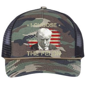 Trump Shirts 2024 I Choose The Felon Convicted Felon Retro Rope Trucker Hat Cap