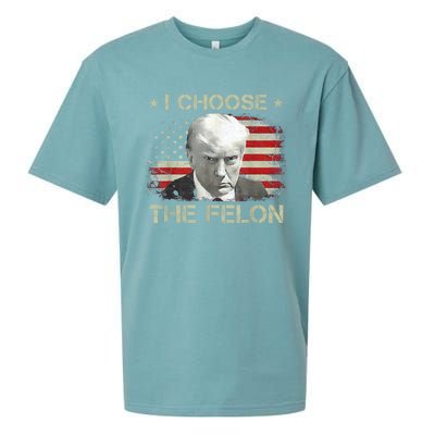 Trump Shirts 2024 I Choose The Felon Convicted Felon Sueded Cloud Jersey T-Shirt