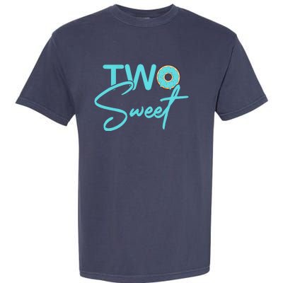 TWO SWEET 2 YEAR OLD 2nd Birthday Gift Donut Garment-Dyed Heavyweight T-Shirt