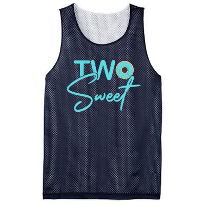 TWO SWEET 2 YEAR OLD 2nd Birthday Gift Donut Mesh Reversible Basketball Jersey Tank