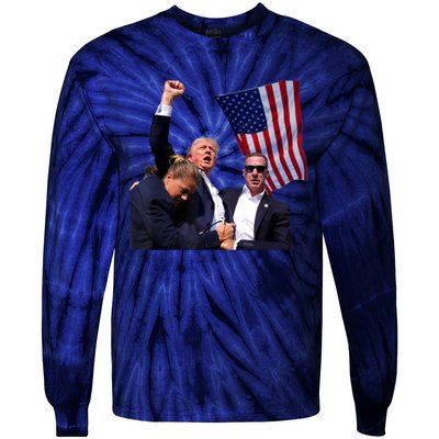 Trump Shooting 2024 Tie-Dye Long Sleeve Shirt