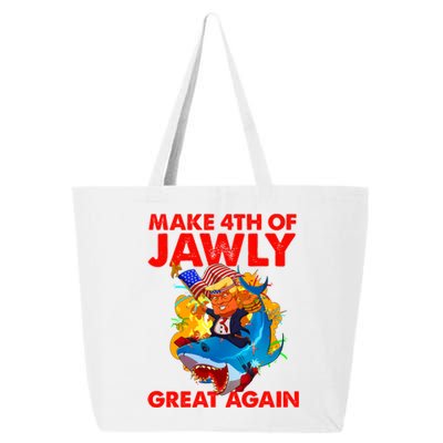 Trump Shark 4th Of July Patriotic Pun Merica Fourth Of Jawly Cool Gift 25L Jumbo Tote