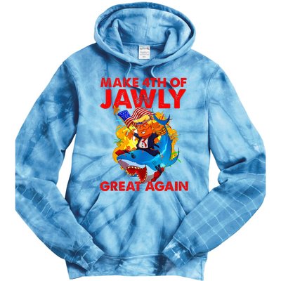 Trump Shark 4th Of July Patriotic Pun Merica Fourth Tie Dye Hoodie