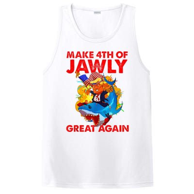 Trump Shark 4th Of July Patriotic Pun Merica Fourth PosiCharge Competitor Tank