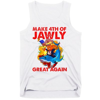 Trump Shark 4th Of July Patriotic Pun Merica Fourth Tank Top