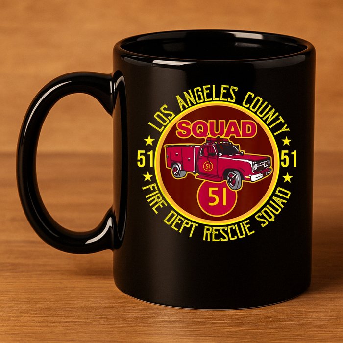 Truck Side 51 Emergency Squad Logo Essential 11oz C Handle Ceramic Mug
