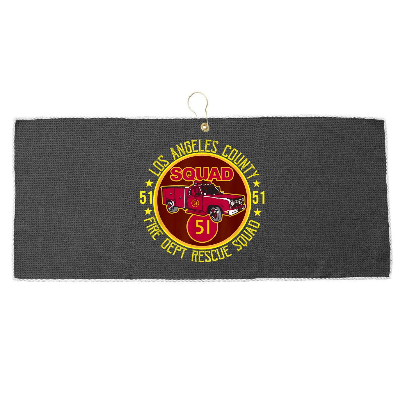 Truck Side 51 Emergency Squad Logo Essential Large Microfiber Waffle Golf Towel