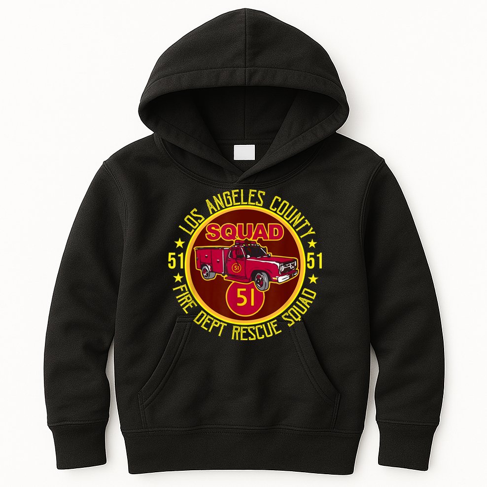 Truck Side 51 Emergency Squad Logo Essential Kids Hoodie