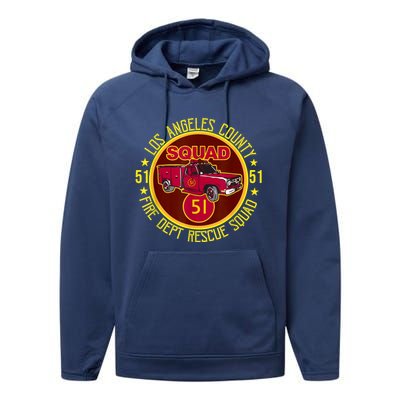 Truck Side 51 Emergency Squad Logo Essential Performance Fleece Hoodie