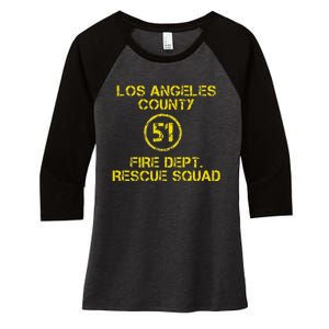 Truck Side 51 Emergency Squad Reproduction Logo Essential Women's Tri-Blend 3/4-Sleeve Raglan Shirt