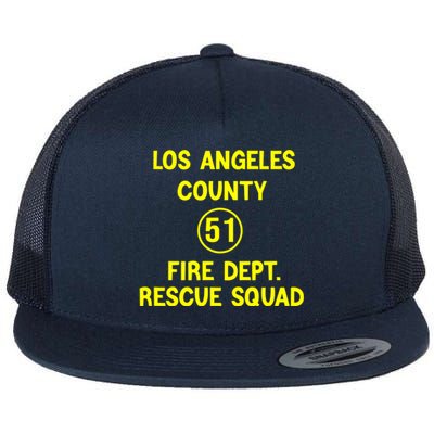 Truck Side 51 Emergency Squad Logo Essential Flat Bill Trucker Hat