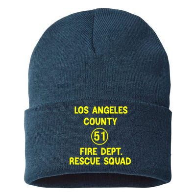 Truck Side 51 Emergency Squad Logo Essential Sustainable Knit Beanie