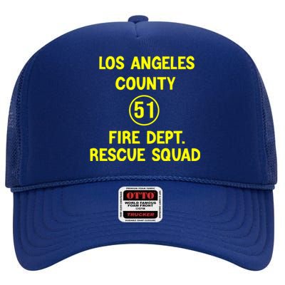 Truck Side 51 Emergency Squad Logo Essential High Crown Mesh Back Trucker Hat