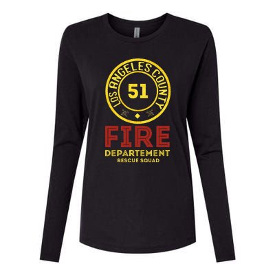 Truck Side 51 Emergency Squad Womens Cotton Relaxed Long Sleeve T-Shirt