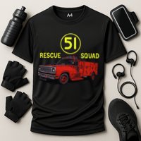Truck Side 51 Emergency Squad Logo Essential Cooling Performance Crew T-Shirt