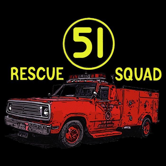 Truck Side 51 Emergency Squad Logo Essential Cooling Performance Crew T-Shirt