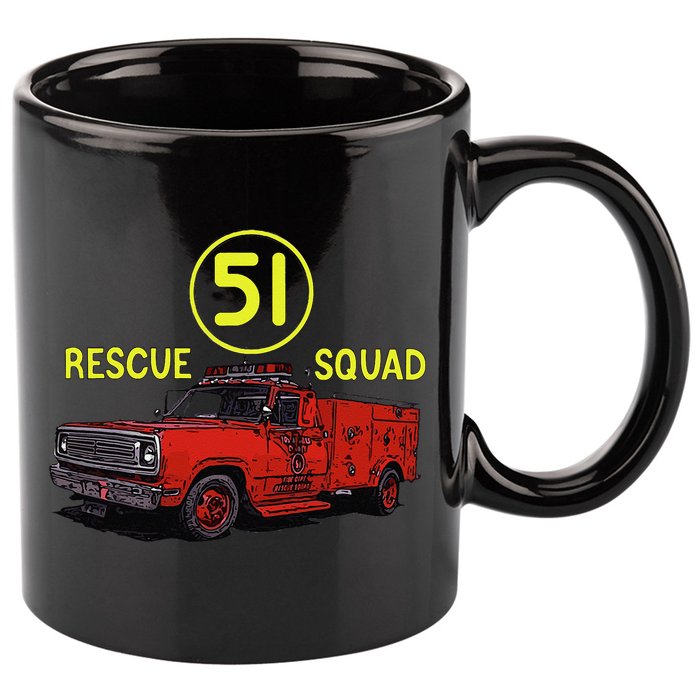 Truck Side 51 Emergency Squad Logo Essential 11oz C Handle Ceramic Mug